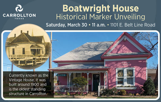 Carrollton to Unveil Historical Marker for Storied Boatwright House with Ceremony on March 30
