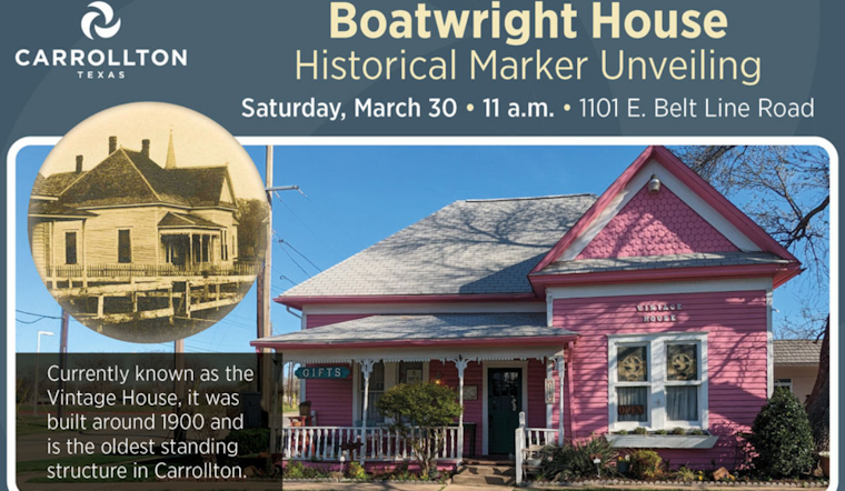 Carrollton to Unveil Historical Marker for Storied Boatwright House with Ceremony on March 30