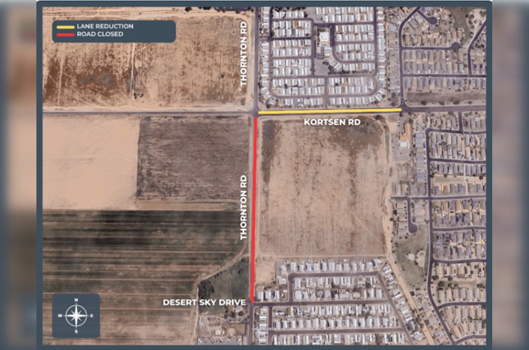 Casa Grande Alert: Road Closures Begin April 1 for Kortsen Road Sewer Project Near Thornton Road