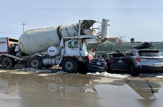 Cement Truck Driver Hospitalized After Striking Over a Dozen Parked Cars on I-93 in Concord