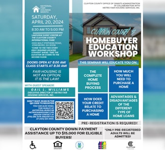 Clayton County Offers Comprehensive Homebuyer Education Workshop on April 20