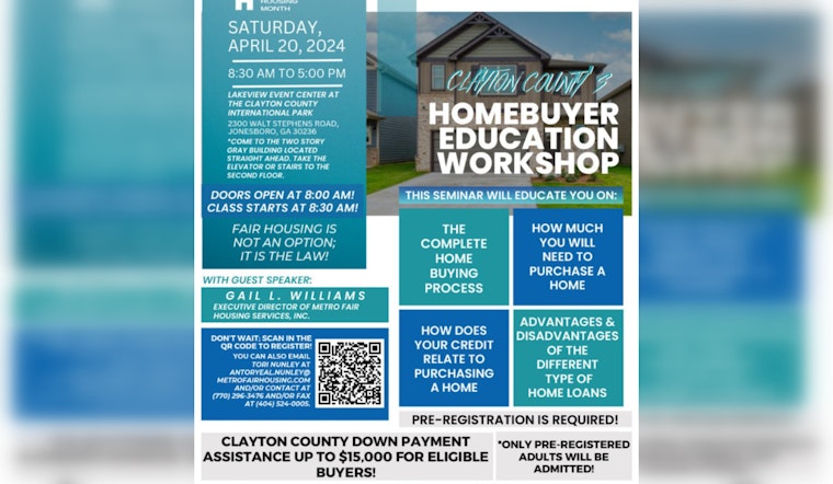 Clayton County Offers Comprehensive Homebuyer Education Workshop on April 20