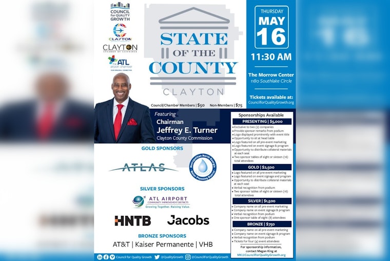 Clayton County's State of the County Address in Morrow on May 16 to Outline Future Growth