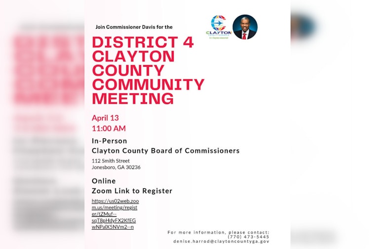 Commissioner DeMont Davis to Host District 4 Community Town Hall in Clayton County on April 13