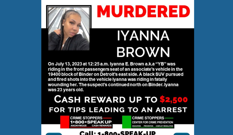 Crime Stoppers of Michigan Offers $2,500 Reward for Tips in Detroit Woman's Unsolved Killing