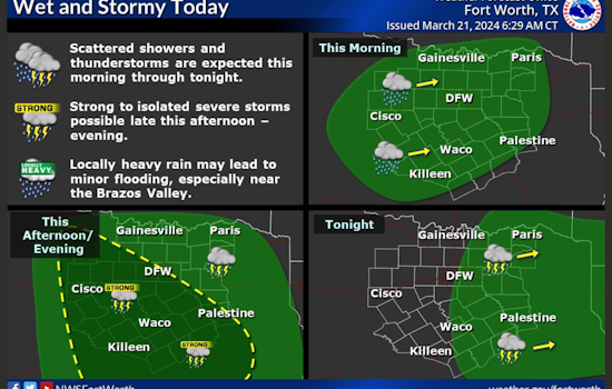 Dallas Braces for Showers and Potential Severe Weather, National Weather Service Advises Caution