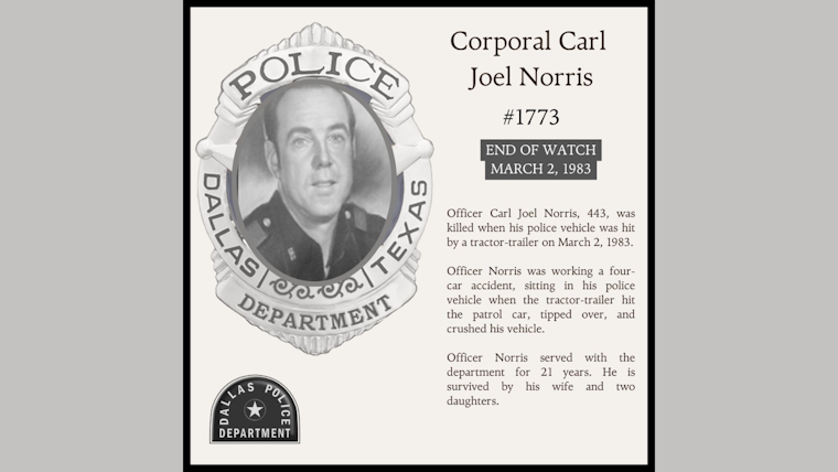 Dallas Community and Police Department Mourn the Loss of Dedicated Officer, Corporal Carl Joel Norris