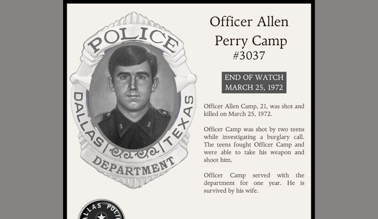 Dallas Police Department Honors Memory of Retired Officer Allen Perry Camp with Touching Tribute
