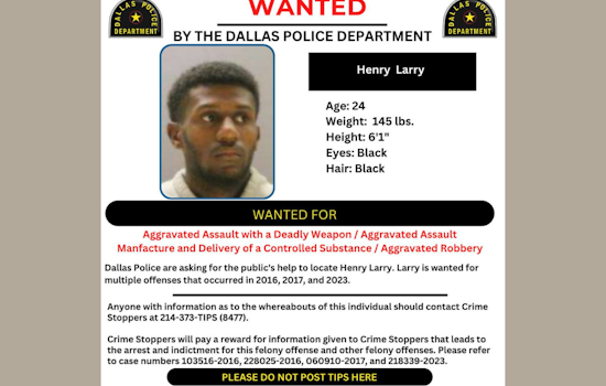 Dallas Police Seek Public's Help to Locate Suspect Henry Larry, Warn Against Direct Confrontation