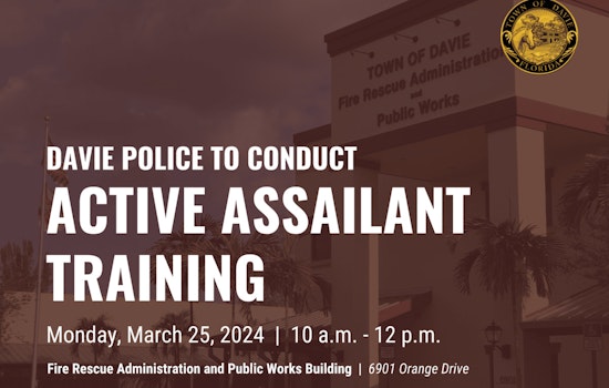 Davie to Conduct Active Assailant Training Exercise, Public Access Limited at Town Facility