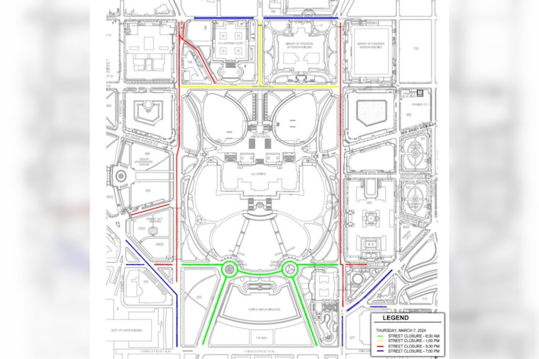 DC Prepares for Traffic Detours Ahead of President Biden's State of the Union Address