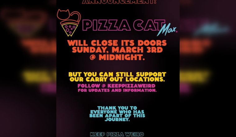 Detroit's Pizza Cat Max to Close Doors, Ending Dine-in Service in Michigan