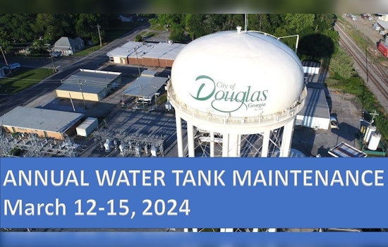 Douglas Residents Warned of Temporary Tap Water Discoloration During Routine Tank Maintenance