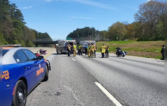 Dozens of Motorcyclists and SUV in Chaotic Collision on I-20 Near Covington, Two Airlifted