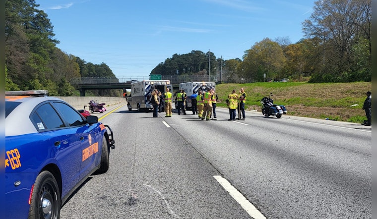 Dozens of Motorcyclists and SUV in Chaotic Collision on I-20 Near Covington, Two Airlifted