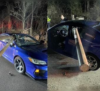 Driver Escapes Unharmed as Car Gets Skewered by MBTA Station Barrier in Ashland, MA