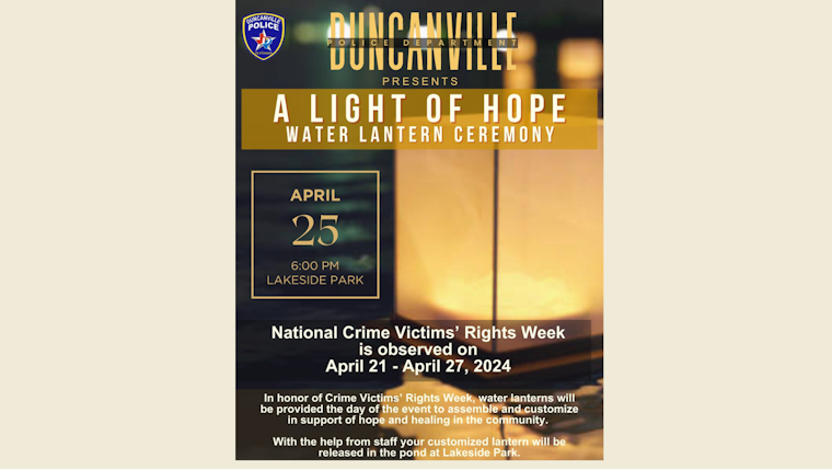 Duncanville Police Holds "A Light of Hope" Event to Support Crime Victims' Healing Journey