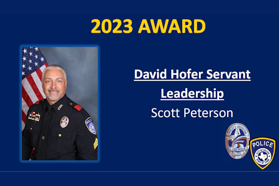 Euless Police Department Honors Sgt. Scott Peterson with 2023 David Hofer Servant Leadership Award
