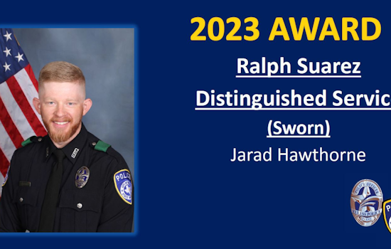 Euless Police Officer Honored with Ralph Suarez Distinguished Service Award for 2023