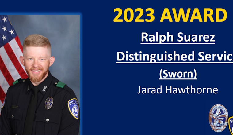 Euless Police Officer Honored with Ralph Suarez Distinguished Service Award for 2023