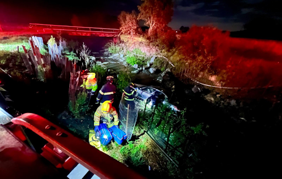 Fairfield Woman Arrested on Suspicion of Felony DUI After Vehicle Plunges into Creek Near Napa/Sonoma Border