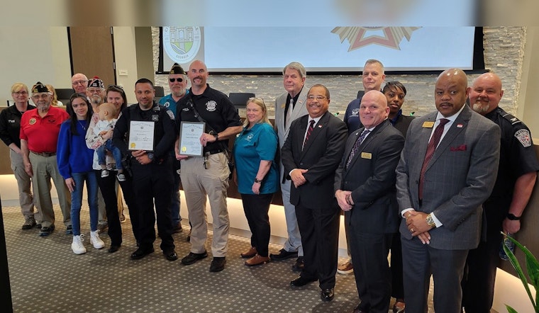 Fayetteville Honors Local Heroes, Fire Captain Josh Collins and Officer Kenneth Marcucci Awarded by VFW