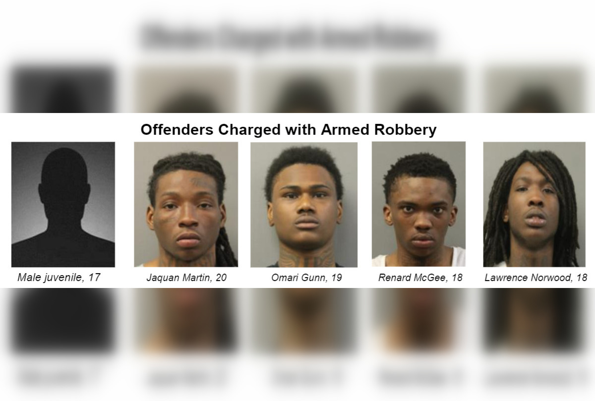 Five Detained, Including Juvenile, for Armed Robbery and Weapons