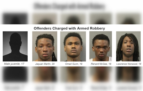 Five Detained, Including Juvenile, for Armed Robbery and Weapons Charges in Chicago