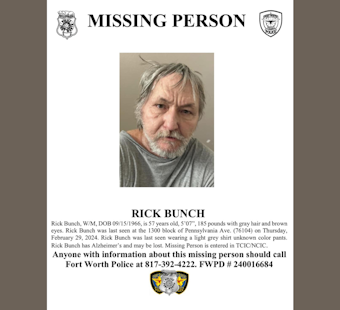 Fort Worth Community Mobilized in Search for Missing Man Rick Bunch as Police Seek Public's Help