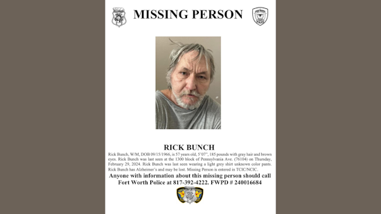 Fort Worth Community Mobilized in Search for Missing Man Rick Bunch as Police Seek Public's Help