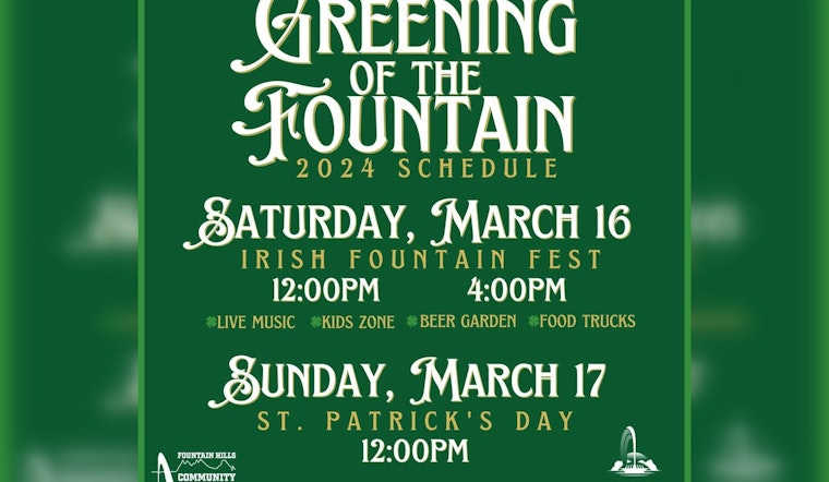 Fountain Hills to Turn Its Tallest Fountain Emerald for 45th St. Patrick’s Day Tradition