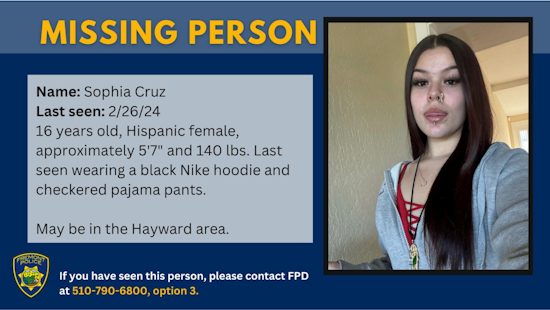 Fremont Police Seek Help in Locating Missing Teenager, Family Appeals for Safe Return