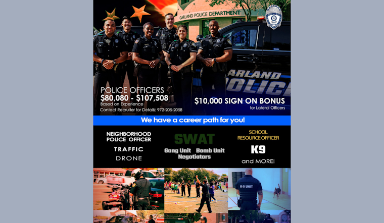 Garland Police Department Invites Aspiring Officers to Join Ranks with Upcoming Civil Service Test