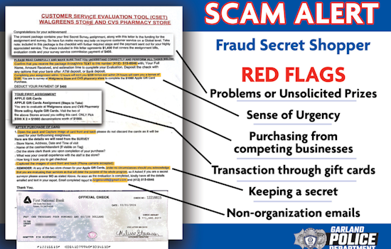 Garland Scam Alert: Elderly Mother Targeted with Phony Check in Gift Card Swindle