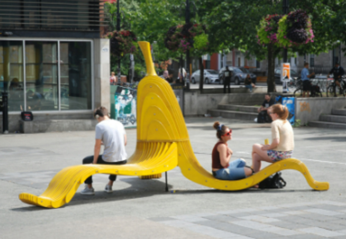 Gilbert "Slip into Spring" Banana Art Installation for