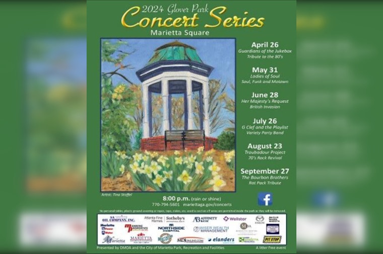 Glover Park Concert Series Returns to Marietta Square with Free Musical Nights Starting April 2024