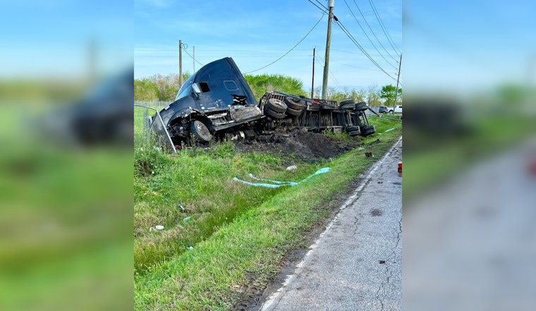 Hazmat Response to 18-Wheeler Accident Causes Road Closure on Miller Road 2 in Harris County