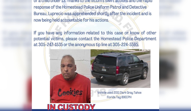 Homestead Man Charged with Attempted Kidnapping of Teen Girl and Battery