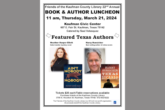 Kaufman County Library's 22nd Annual BOOK & AUTHOR LUNCHEON to Celebrate Literary Culture and Community