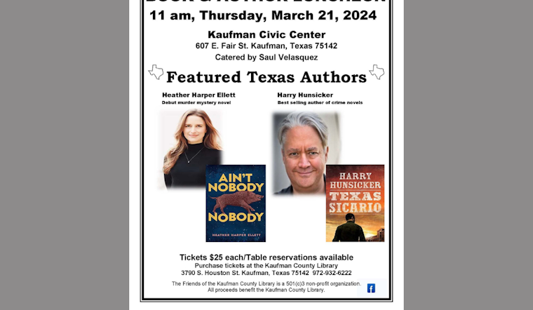 Kaufman County Library's 22nd Annual BOOK & AUTHOR LUNCHEON to Celebrate Literary Culture and Community