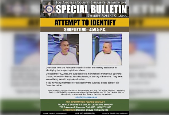 LA Sheriff's Department Seeks Public's Help to Identify Suspects in Palmdale Dick's Sporting Goods Theft