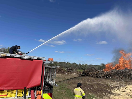 Liberty Hill and Georgetown Firefighters Battle Large Mulch Blaze Over Weekend