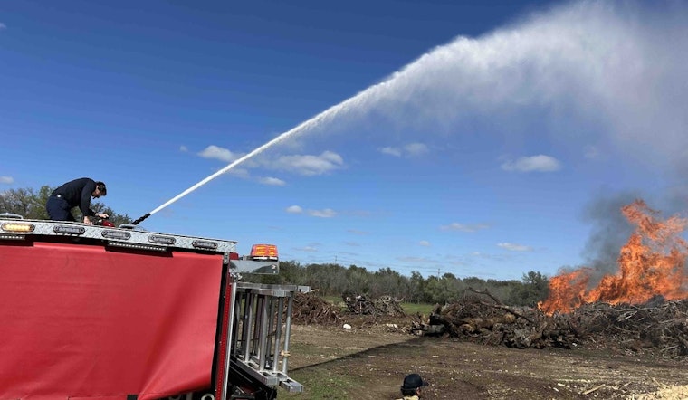 Liberty Hill and Georgetown Firefighters Battle Large Mulch Blaze Over Weekend
