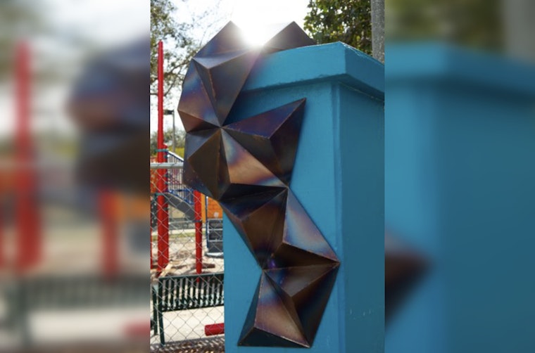 Local Artist Molly Aubry's 'Prismatic Tessellations' Enlivens West Palm Beach With Colorful Steel Sculptures