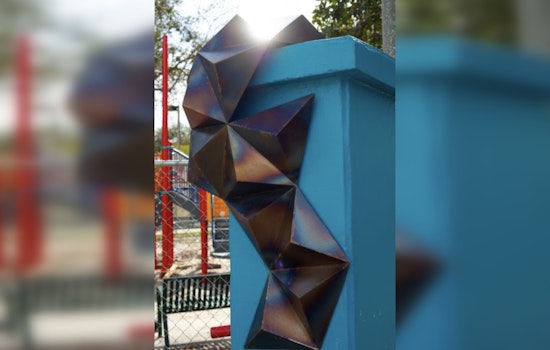 Local Artist Molly Aubry's 'Prismatic Tessellations' Enlivens West Palm Beach With Colorful Steel Sculptures