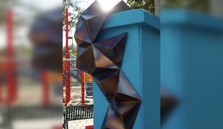 Local Artist Molly Aubry's 'Prismatic Tessellations' Enlivens West Palm Beach With Colorful Steel Sculptures