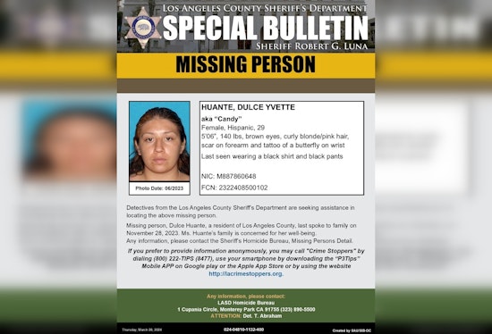 Los Angeles County Sheriff's Department Seeks Public Help in Locating Missing Woman Dulce Yvette Huante
