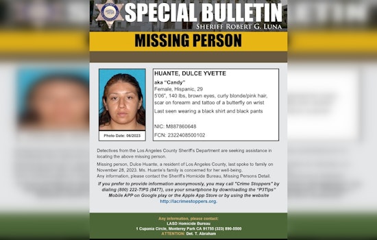 Los Angeles County Sheriff's Department Seeks Public Help in Locating Missing Woman Dulce Yvette Huante