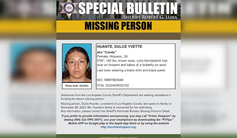 Los Angeles County Sheriff's Department Seeks Public Help in Locating Missing Woman Dulce Yvette Huante