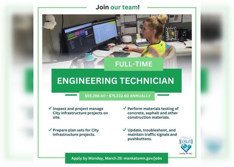 Mankato Seeks Engineering Talents, Opens Applications for Engineering Technician Role